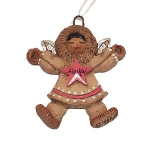 Vintage 1990 Eski Angels Alaska Christmas Ornament Souvenir Reid Eskimo 3"